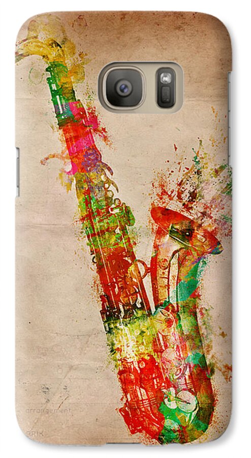 Saxophone Galaxy S7 Case featuring the digital art Sexy Saxaphone by Nikki Smith