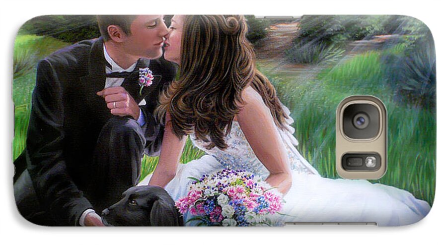 Wedding Galaxy S7 Case featuring the painting Smith Wedding Portrait by Jane Girardot