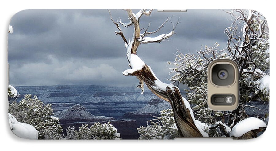 Grand Canyon Galaxy S7 Case featuring the photograph Snowy View by Laurel Powell