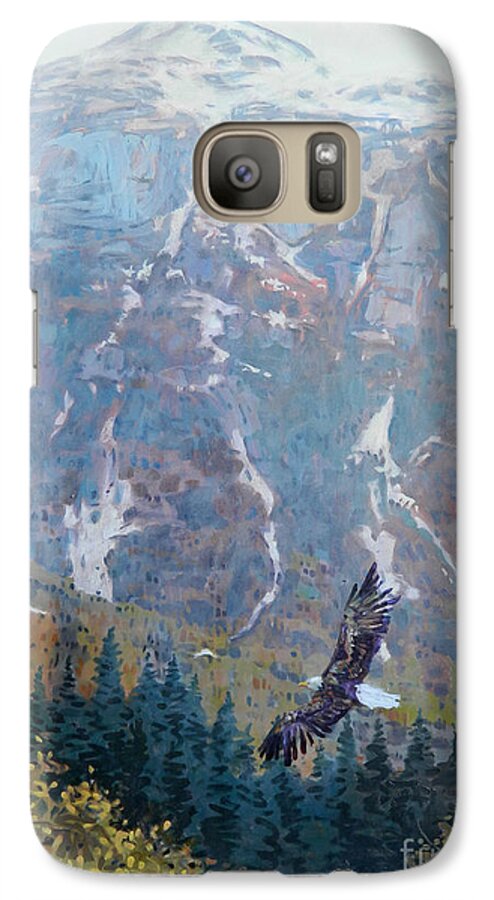 Bald Eagle Galaxy S7 Case featuring the painting Soaring Eagle by Donald Maier