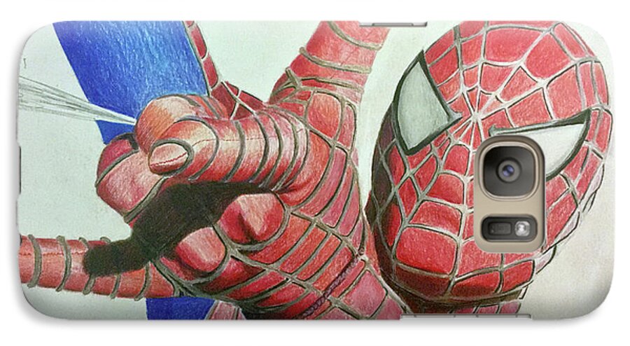 Spiderman Galaxy S7 Case featuring the drawing Spiderman by Michael McKenzie