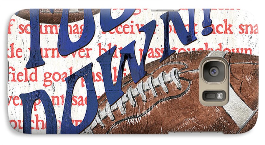 Football Galaxy S7 Case featuring the painting Sports Fan Football by Debbie DeWitt