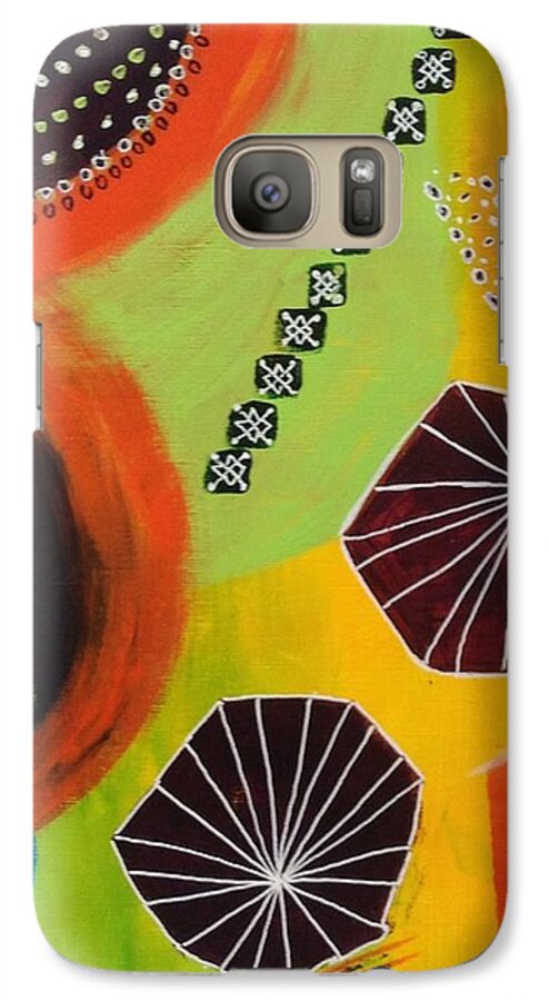 Abstract Galaxy S7 Case featuring the painting Squiggles and Wiggles #5 by Suzzanna Frank