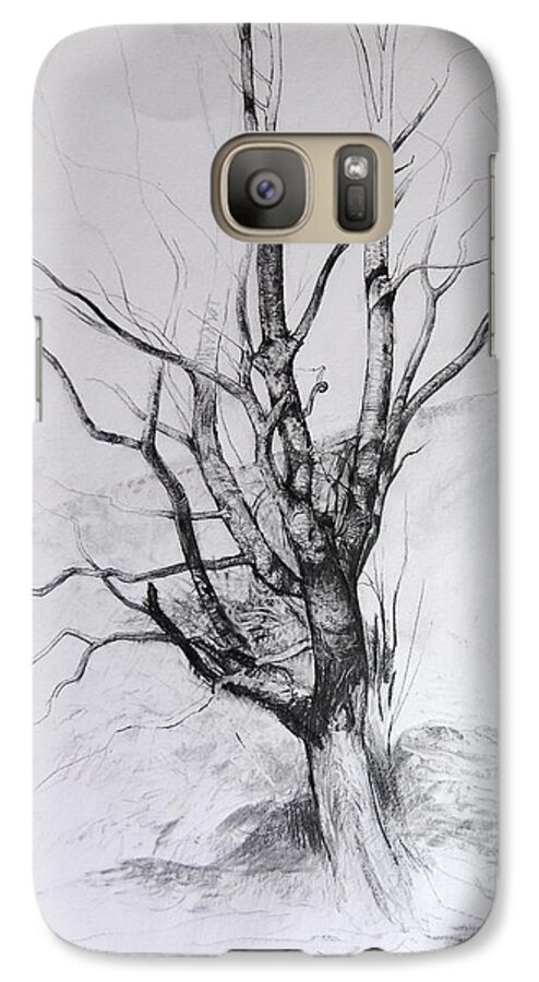Landscape Galaxy S7 Case featuring the drawing Study of a Tree by Harry Robertson