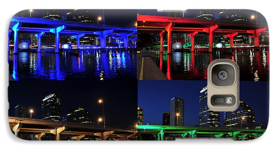Tampa Bay Florida Galaxy S7 Case featuring the photograph Tampa's colorful bridges by David Lee Thompson