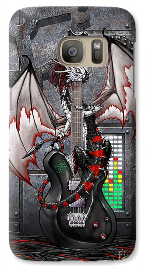 Techno Galaxy S7 Case featuring the digital art Tech-N-Dustrial Music Dragon by Stanley Morrison