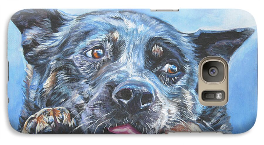 Blue Heeler Galaxy S7 Case featuring the painting The Blue Heeler by Lee Ann Shepard