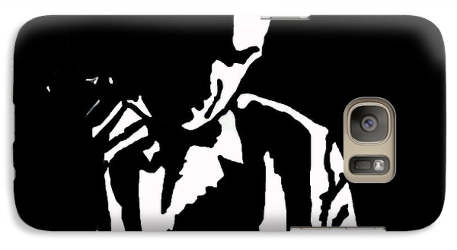 Jazz Player Prints Galaxy S7 Case featuring the drawing The Lonely Jazz Player by Robert Margetts
