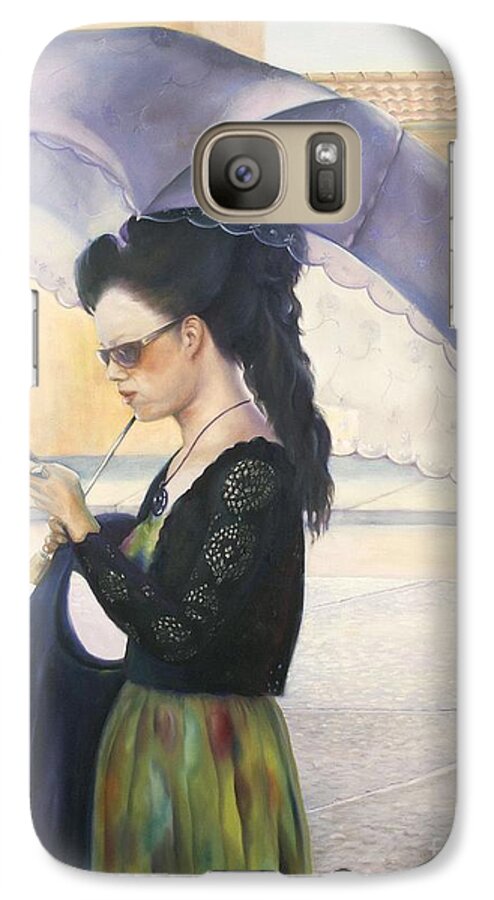Portrait Galaxy S7 Case featuring the painting The Message by Marlene Book