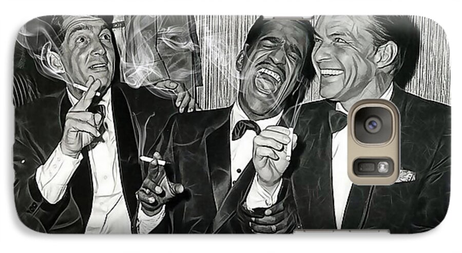 Frank Sinatra Galaxy S7 Case featuring the mixed media The Rat Pack Collection by Marvin Blaine