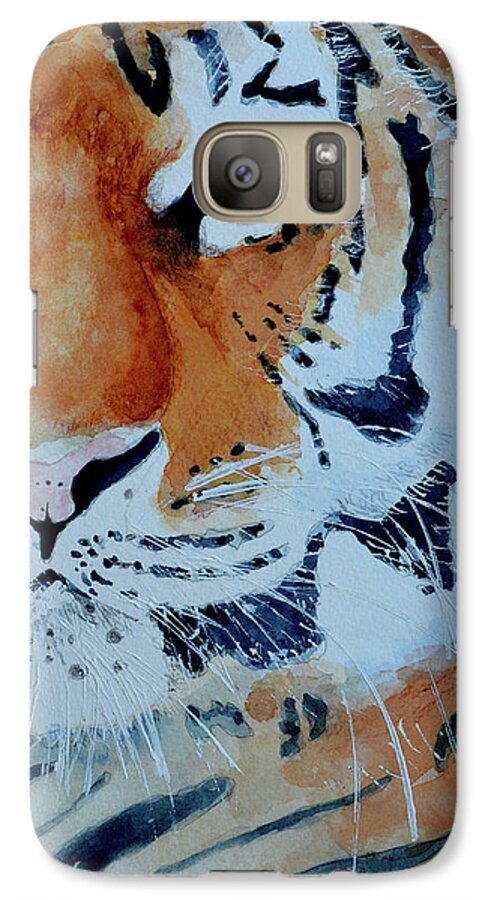 Tiger Galaxy S7 Case featuring the painting The Tiger by Steven Ponsford