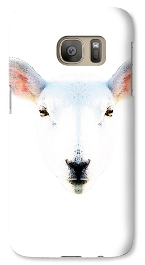Sheep Galaxy S7 Case featuring the painting The White Sheep By Sharon Cummings by Sharon Cummings