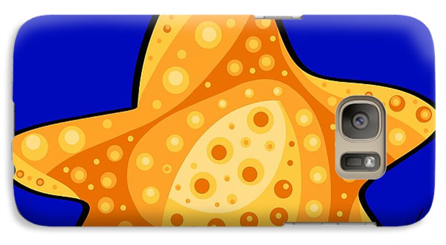 Starfish Galaxy S7 Case featuring the painting Thoughts and colors series starfish by Veronica Minozzi