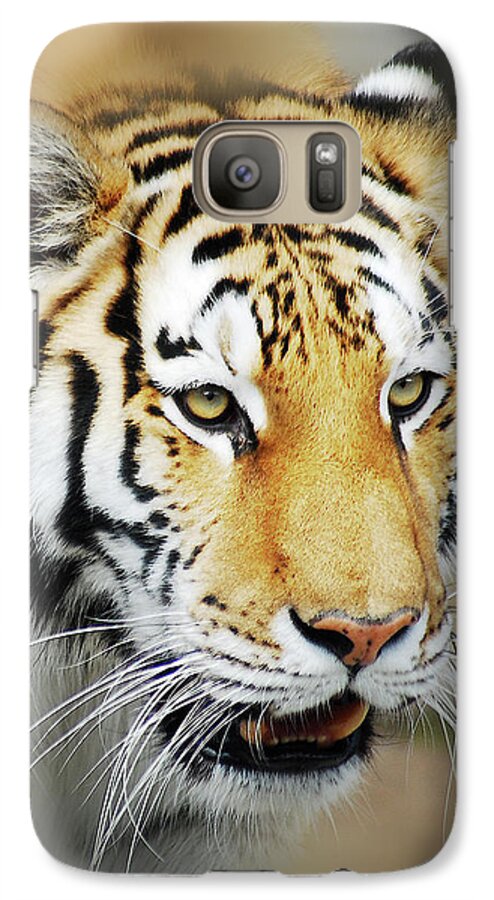 Yellow Galaxy S7 Case featuring the photograph Tiger Eyes by Michael Peychich