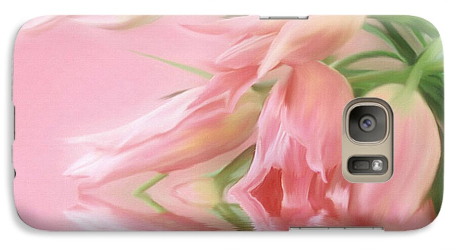 Botanical Galaxy S7 Case featuring the painting Tulip Wish by Elaine Manley