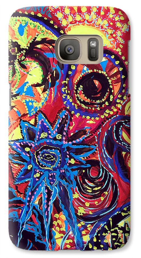 Abstract Galaxy S7 Case featuring the painting Elements Of Creation by Marina Petro