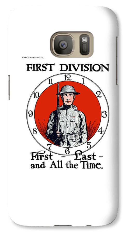 First Division Galaxy S7 Case featuring the painting US Army First Division - WW1 by War Is Hell Store