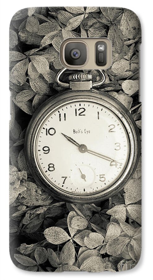 Still Life Galaxy S7 Case featuring the photograph Vintage Pocket Watch Over Flowers by Edward Fielding