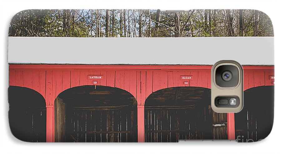 Lyme Galaxy S7 Case featuring the photograph Vintage Red Carriage Barn Lyme by Edward Fielding