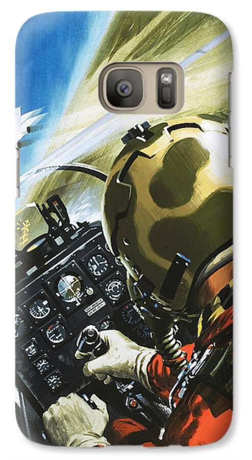 Pilot Galaxy S7 Case featuring the painting War in the Air by Wilf Hardy