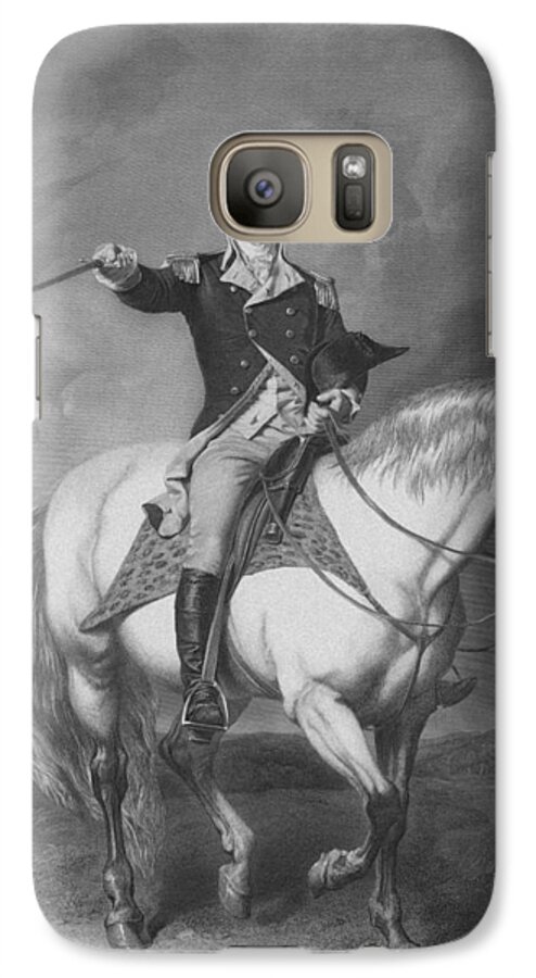 American Revolution Galaxy S7 Case featuring the mixed media Washington Receiving A Salute At Trenton by War Is Hell Store