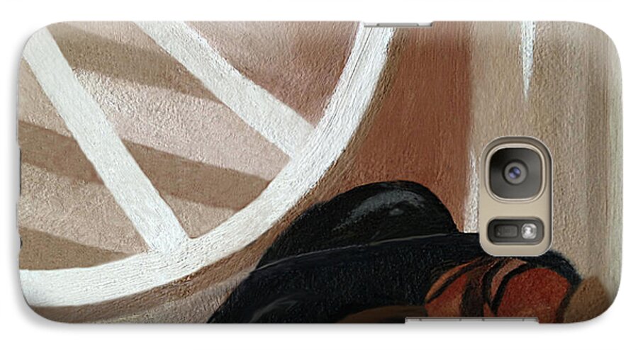 Cowboy Hat Galaxy S7 Case featuring the painting Western Art Work for Luke by Margaret Harmon