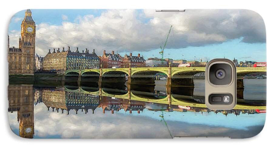 London Galaxy S7 Case featuring the photograph Westminster Bridge London by Adrian Evans