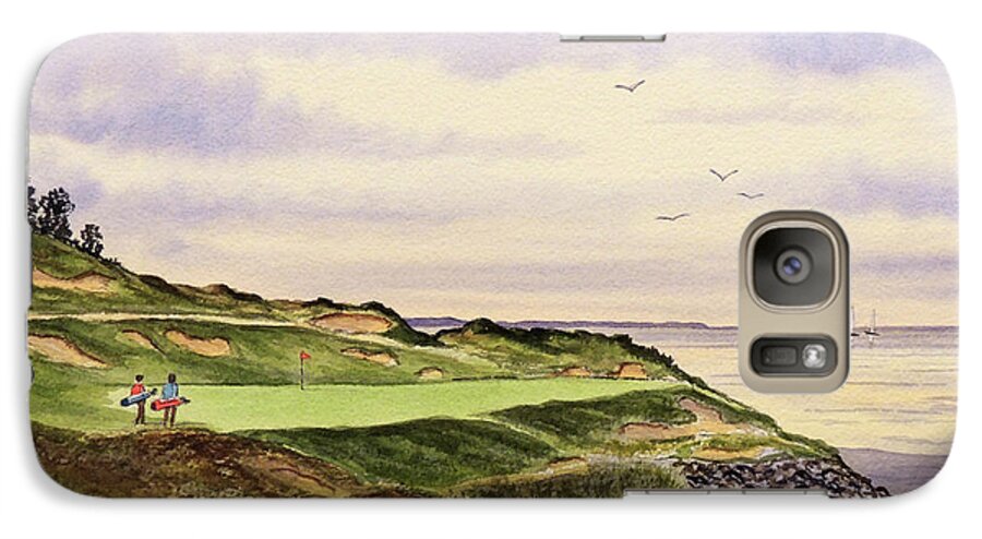 Golf Galaxy S7 Case featuring the painting Whistling Straits Golf Course Hole 7 by Bill Holkham