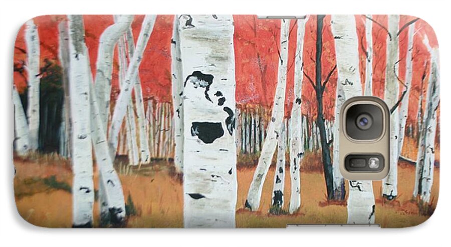 White Birch Trees Galaxy S7 Case featuring the painting White Birches by Betty-Anne McDonald