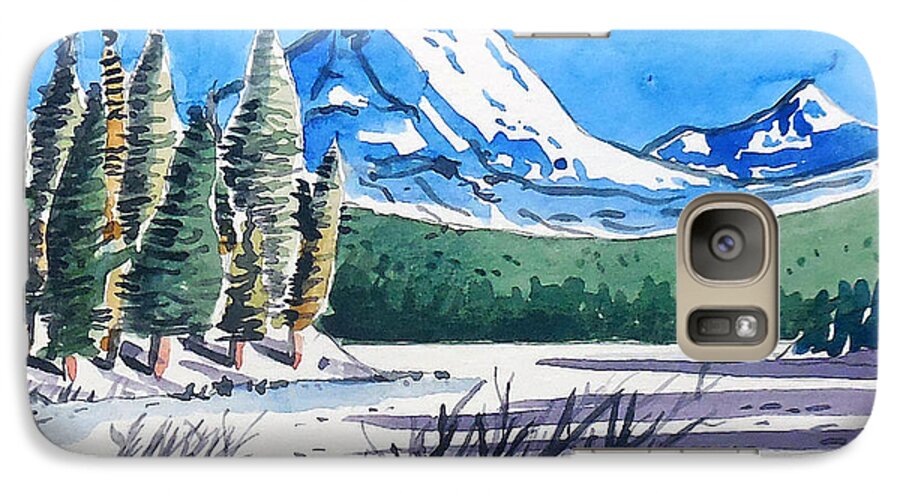 Lassen Galaxy S7 Case featuring the painting Winter At Mt. Lassen by Terry Banderas