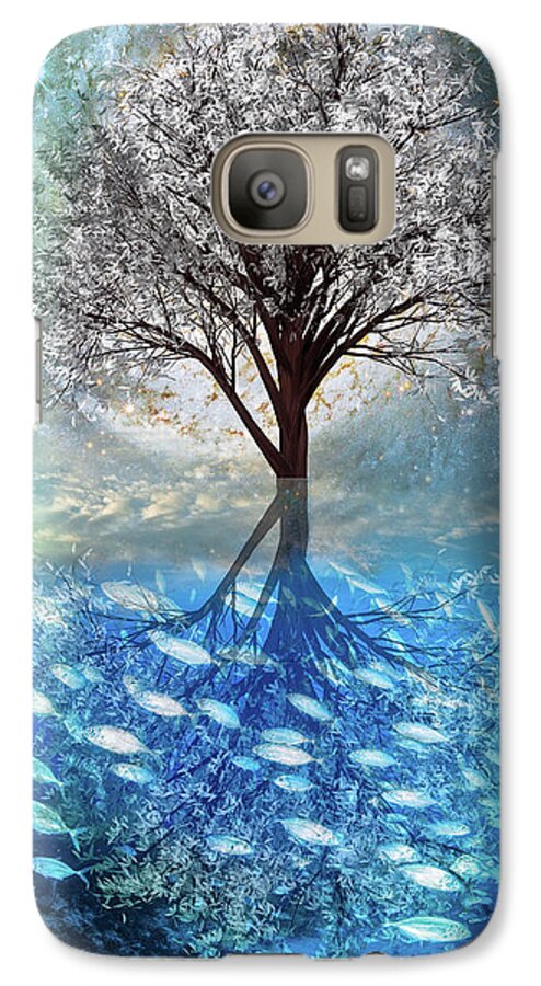 Florida Galaxy S7 Case featuring the digital art Winter At the Reef by Debra and Dave Vanderlaan