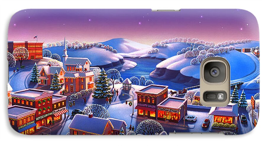 Winter Town Scene Galaxy S7 Case featuring the painting Winter Town by Robin Moline
