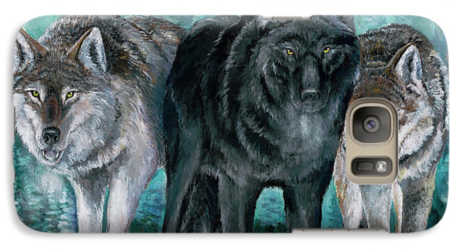 Wolves Galaxy S7 Case featuring the painting Winter Wolves by Joe Baltich