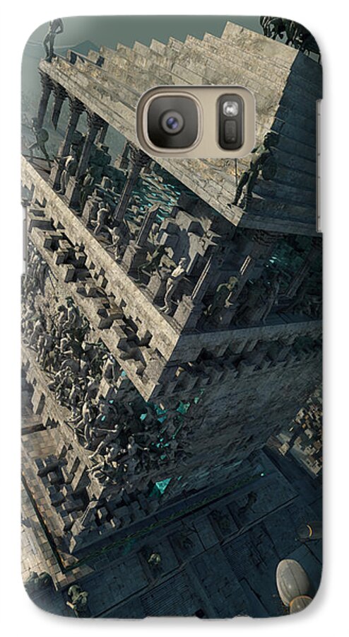 Landscape Galaxy S7 Case featuring the digital art wonders Mausoleum at Halicarnassus by Te Hu