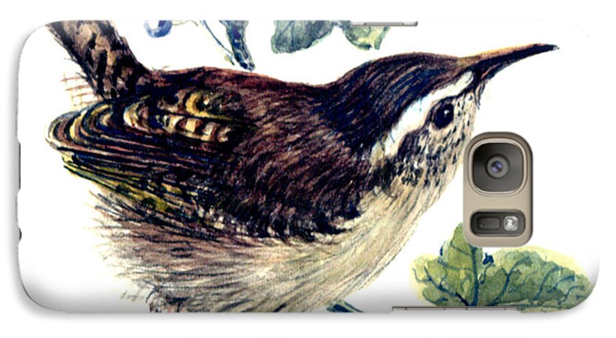 Wren In The Ivy Galaxy S7 Case featuring the painting Wren in the ivy by Nell Hill