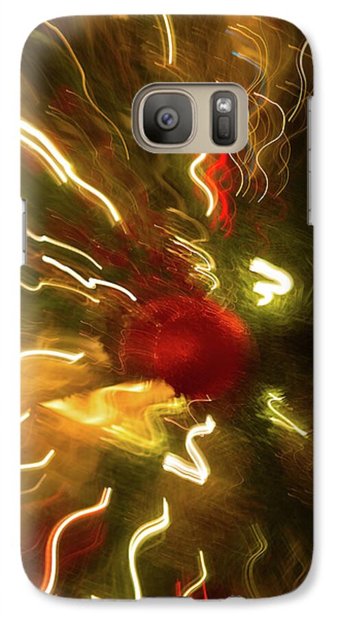 Abstract Galaxy S7 Case featuring the photograph XMAS Burst 3 by Rebecca Cozart