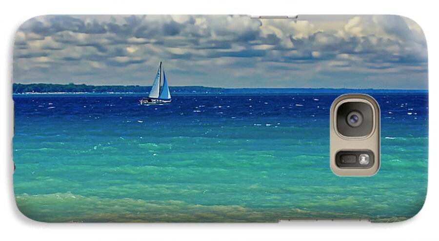 Sailboats Galaxy S7 Case featuring the photograph Lake Huron Sailboat by Meta Gatschenberger