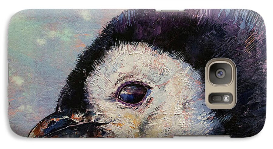 Baby Galaxy S7 Case featuring the painting Penguin Chick by Michael Creese