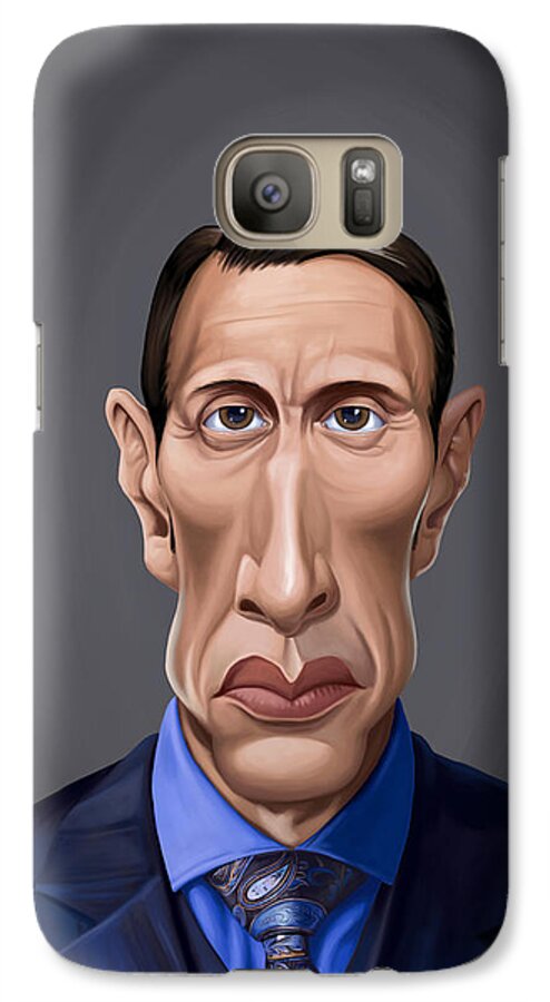 Caricature Galaxy S7 Case featuring the digital art Celebrity Sunday - Mads Mikkelsen by Rob Snow
