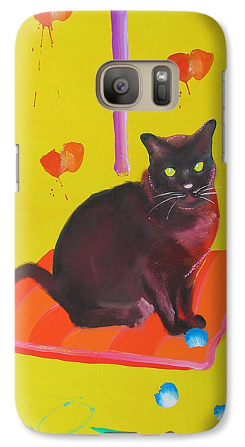 Cat Galaxy S7 Case featuring the painting Burmese Cat by Charles Stuart