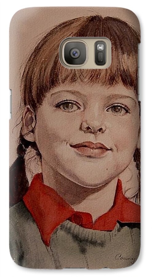 Girl Galaxy S7 Case featuring the painting Leslie by Constance Drescher