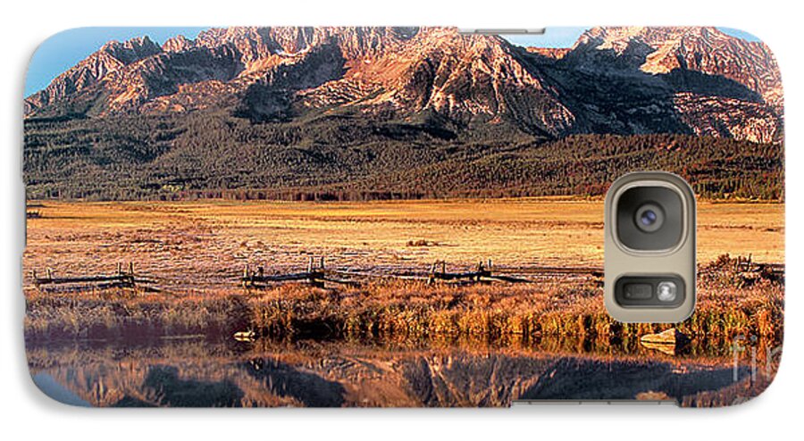 North America Galaxy S7 Case featuring the photograph Panorama Reflections Sawtooth Mountains NRA Idaho by Dave Welling