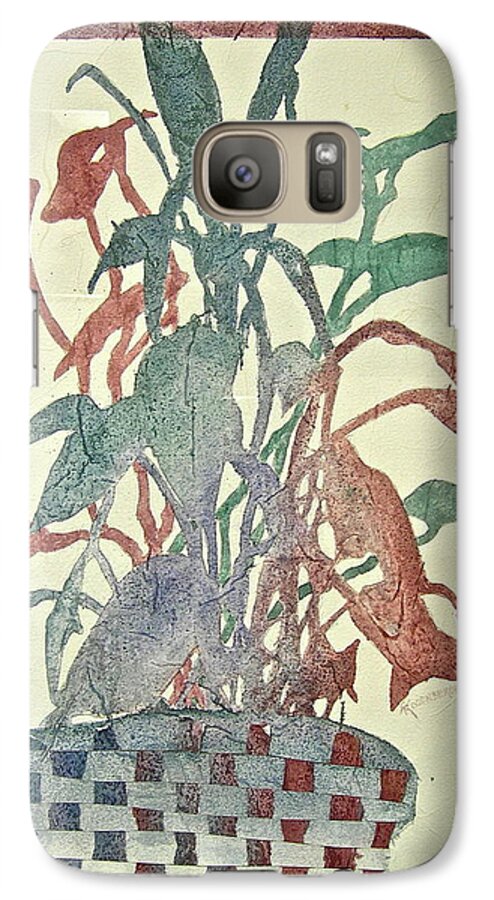 Watercolor Galaxy S7 Case featuring the painting Planted Silhouettes by Carolyn Rosenberger