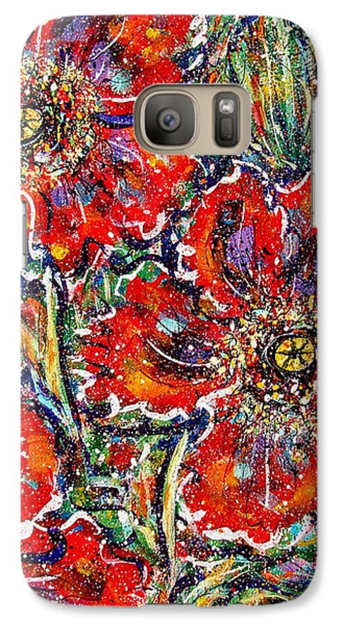 Flowers Galaxy S7 Case featuring the painting Red Fantasy Poppies by Natalie Holland