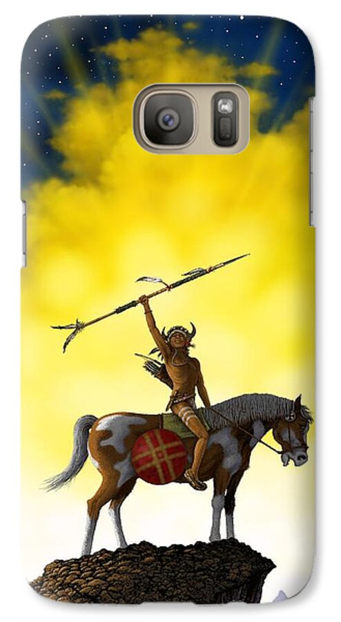 Native American Galaxy S7 Case featuring the digital art The Signal by Scott Ross