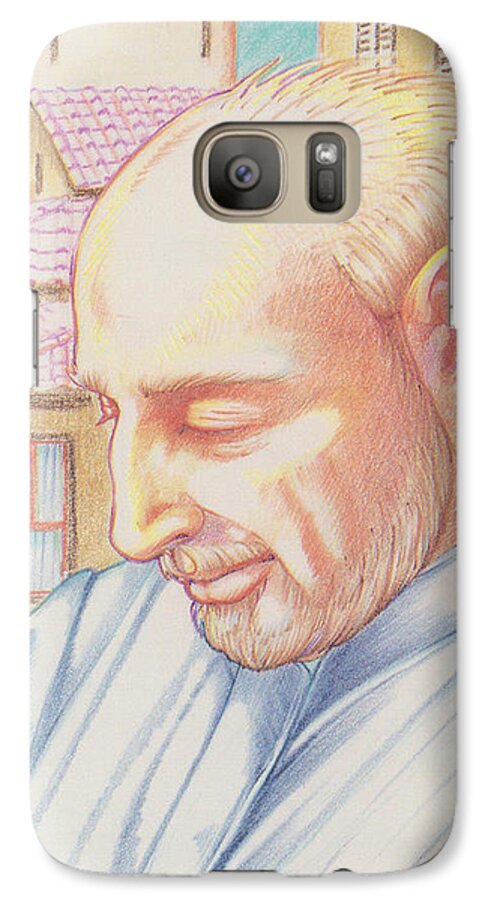 St. Ignatius Galaxy S7 Case featuring the drawing St. Ignatius at Prayer in Rome by William Hart McNichols
