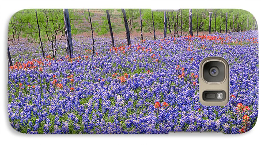 Texas Bluebonnets Galaxy S7 Case featuring the photograph Texas Heaven -Bluebonnets Wildflowers Landscape by Jon Holiday