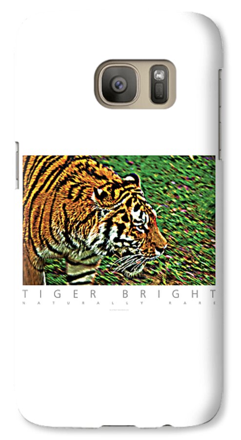 Tiger Galaxy S7 Case featuring the photograph Tiger Bright Naturally Rare Poster by David Davies