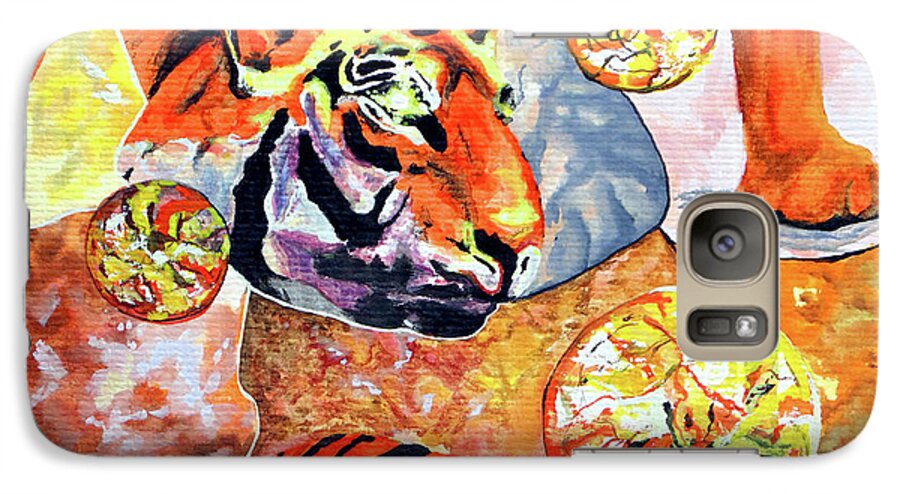 Tiger Mosaic Galaxy S7 Case featuring the painting Tiger Mosaic by Daniel Janda