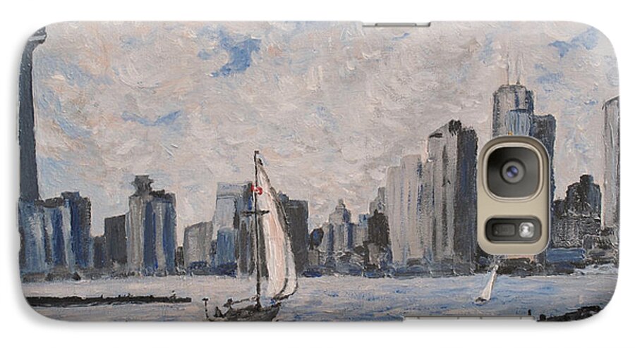 Toronto Galaxy S7 Case featuring the painting Toronto Harbor East Gap by Ian MacDonald
